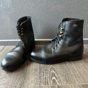 Equistar Equestrian Womens All Weather Synthetic Laced Paddock Boot Black Size 7